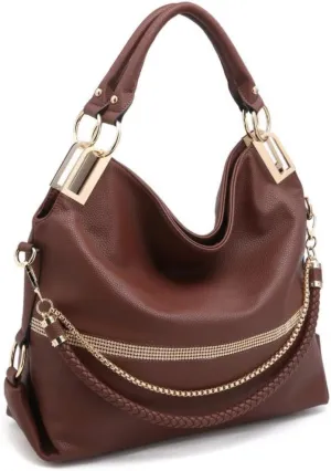 Dasein Purses for Women Vegan Leather Handbags Rhinestones Hobo Bags Tote Purse Shoulder Bag Ladies Handbag