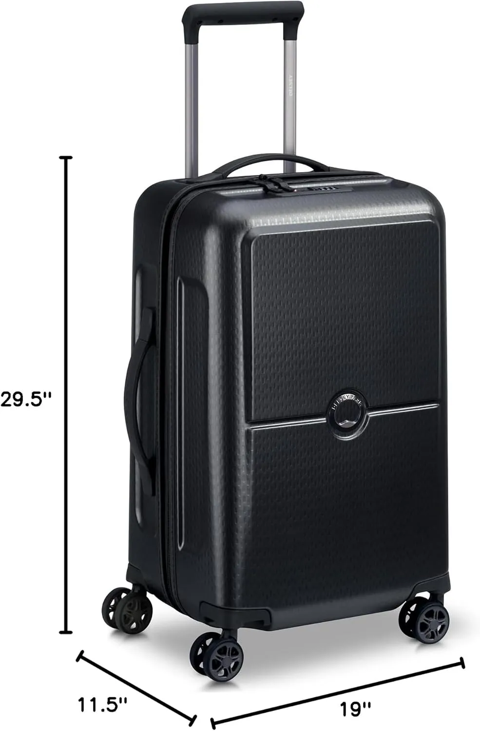 DELSEY PARIS Turenne Hardside Luggage with Spinner Wheels, Black, 2-Piece Trunk Set (19/27)