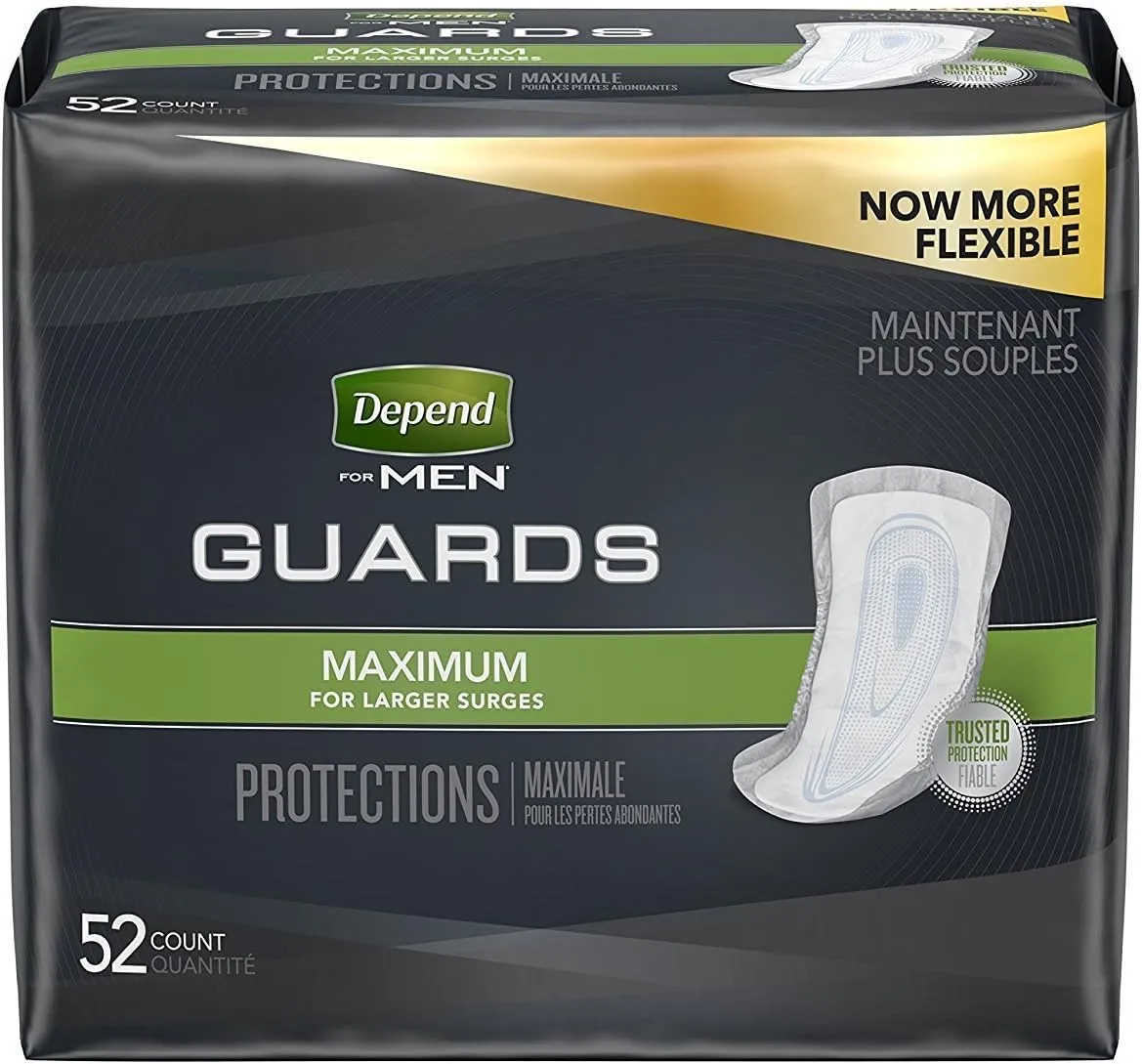 Depend Men Guards Maximum Absorbency - 52 Ea, Pack of 3
