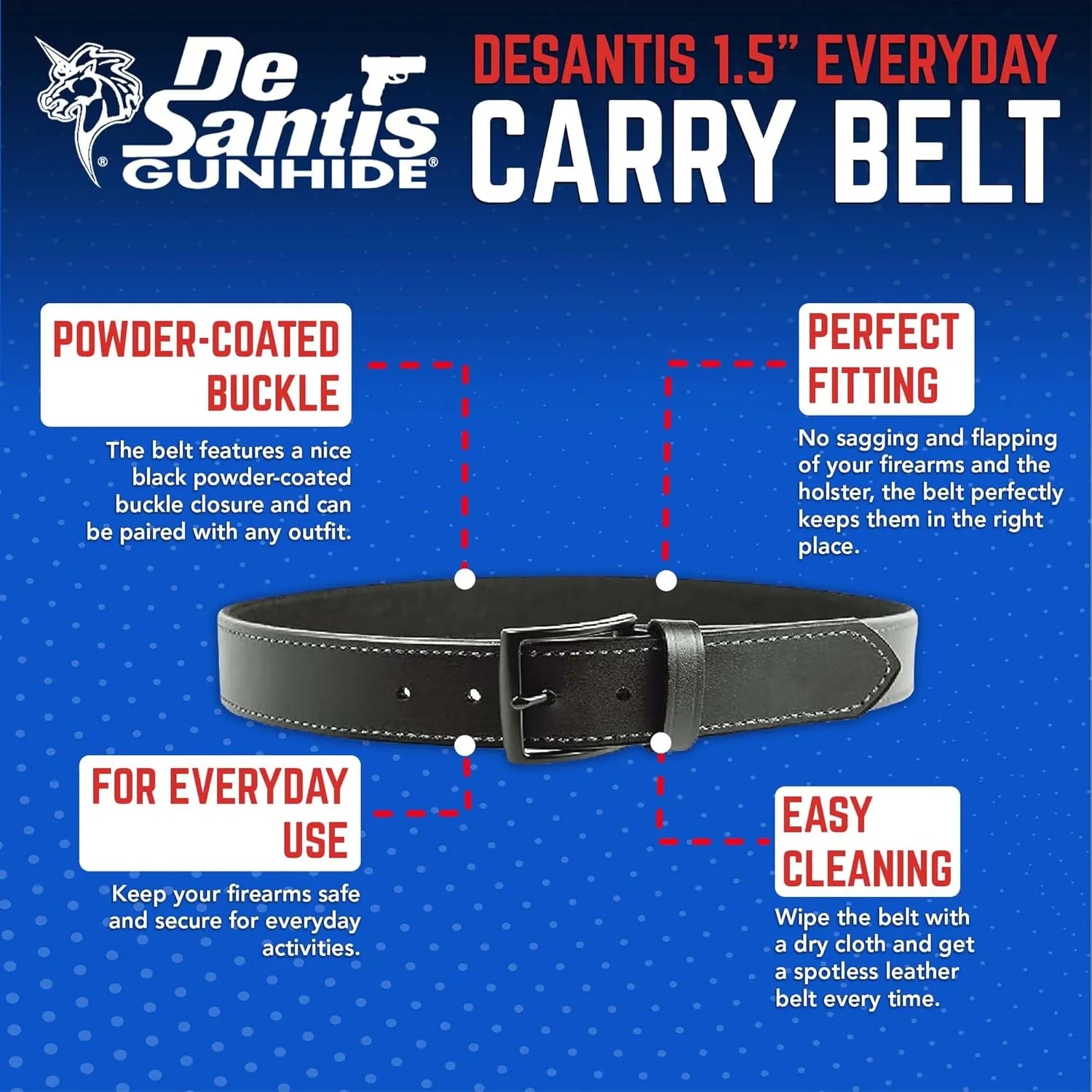 DeSantis unisex-adult 1 1/2" Everyday Carry Belt