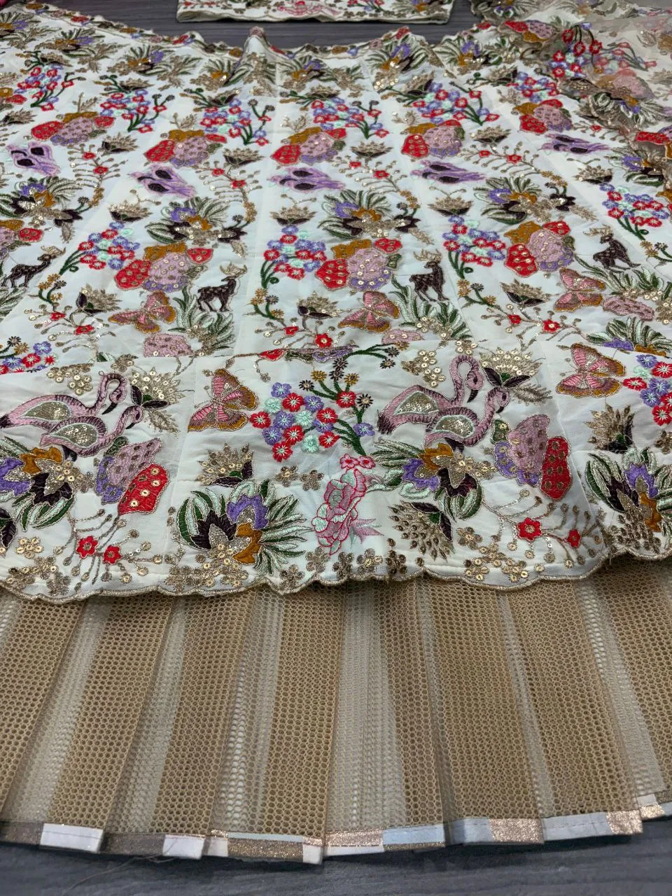 Designer Floral Work Semi Stitched Lehenga Choli