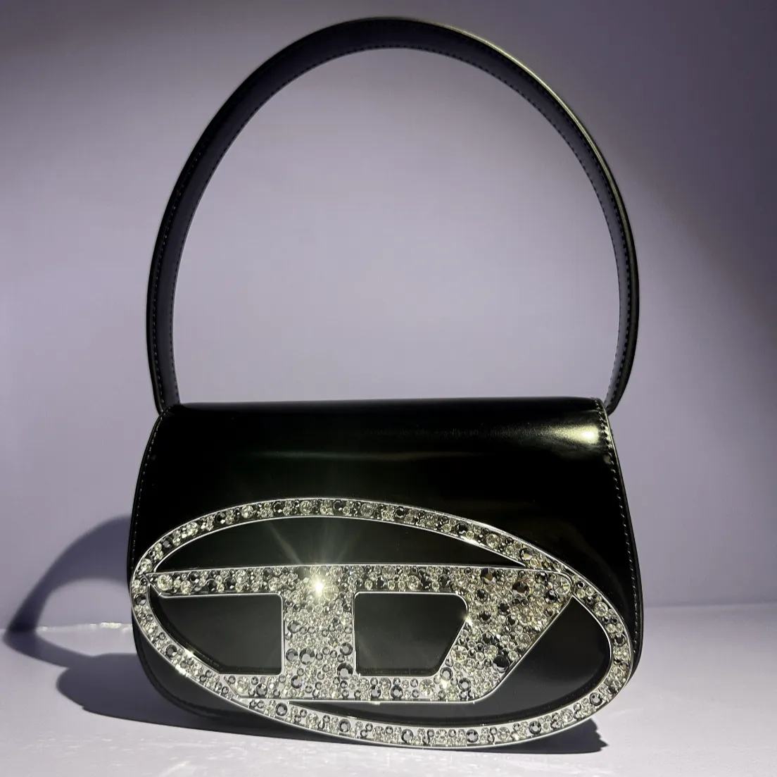Diesel 1DR Shoulder Bag (Crystal-embellished Logo Plaque)