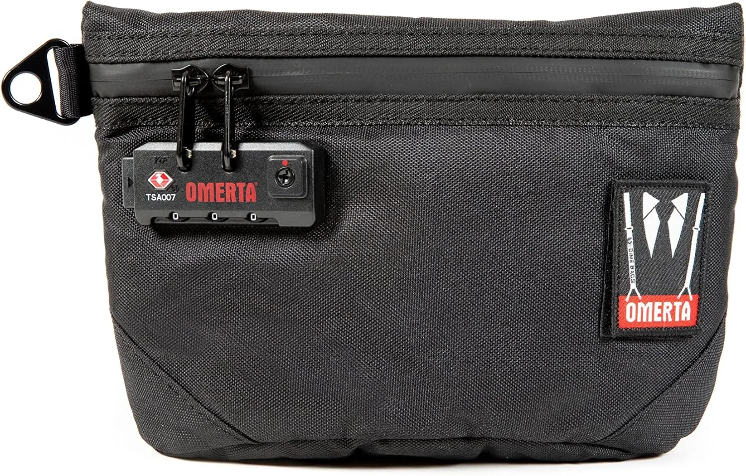 DIME BAGS Omerta Collector with Lock | Carbon Filter Pouch | Internal Organization and TSA-Approved 3-Digit Combination Lock (9 Inch, Black)
