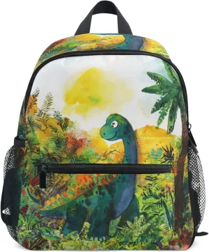 Dinosaur Roaming Prehistoric Jungle Kids Boy Backpack Chest Strap Books Bag for Amusement Park