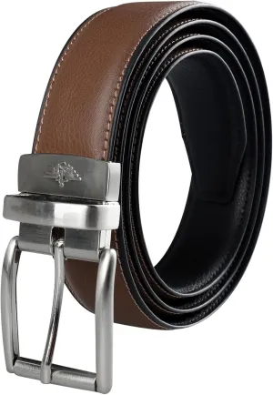 Dockers Men's Reversible Casual Belt with Comfort Stretch-cognac/black, Large