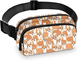 Dog Fanny Pack for Women Belt Bag Fashion Waist Pouch with Adjustable Strap for Sports Running Traveling Hiking Camping Cycling