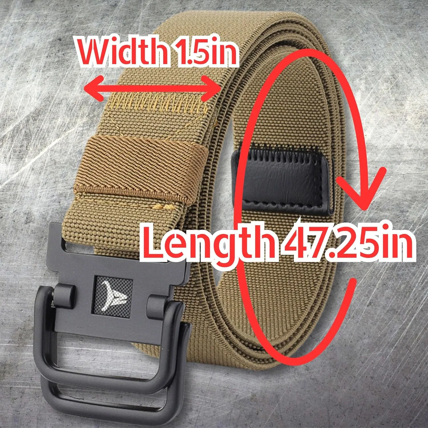 Double D-Ring Elastic Stretch Nylon Web Belt Durable Metal Buckle Travel Fishing