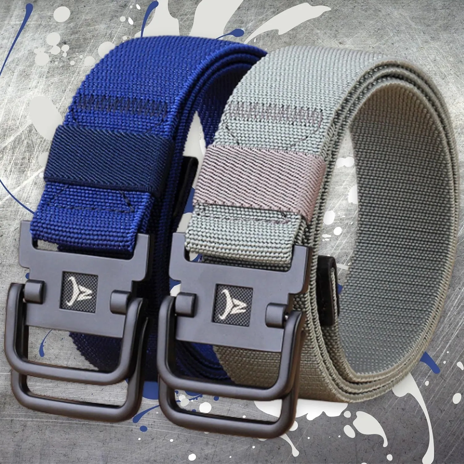 Double D-Ring Elastic Stretch Nylon Web Belt Durable Metal Buckle Travel Fishing