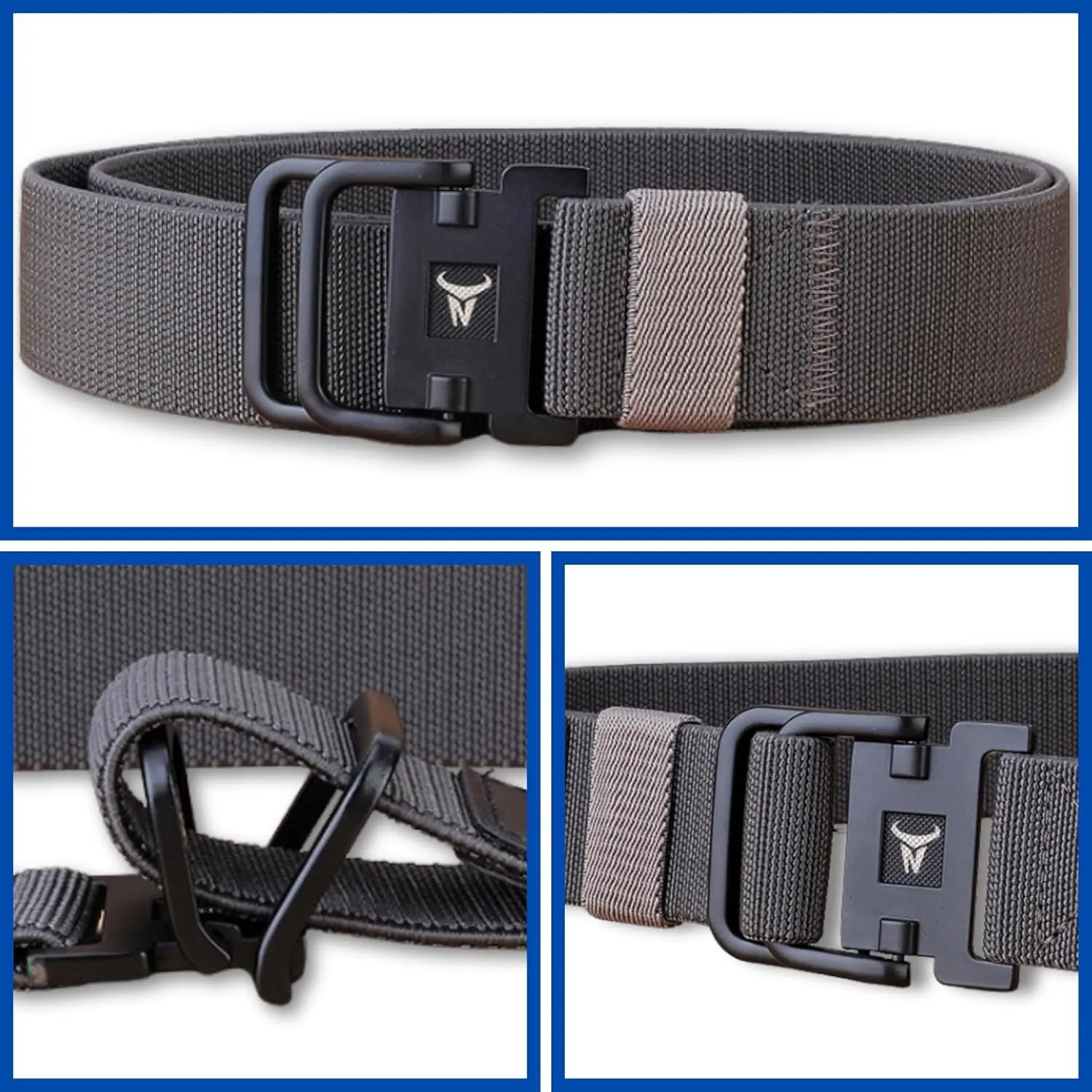 Double D-Ring Elastic Stretch Nylon Web Belt Durable Metal Buckle Travel Fishing