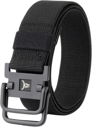 Double D-Ring Elastic Stretch Nylon Web Belt Durable Metal Buckle Travel Fishing