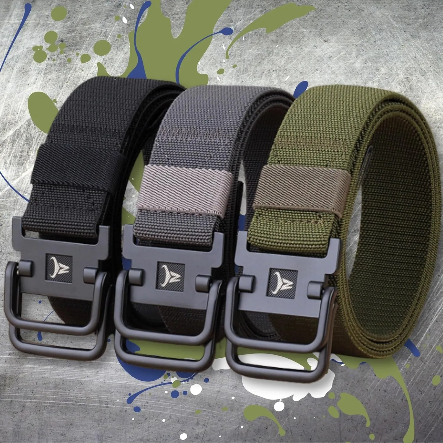Double D-Ring Elastic Stretch Nylon Web Belt Durable Metal Buckle Travel Fishing