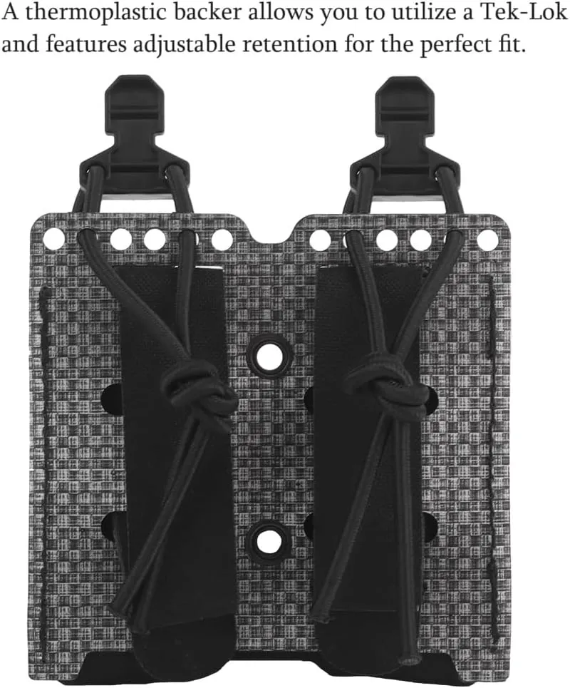 Double Elastic Pistol Pouch,9mm Tactical Belt Magazine Holder Gap Molle Mag Bag
