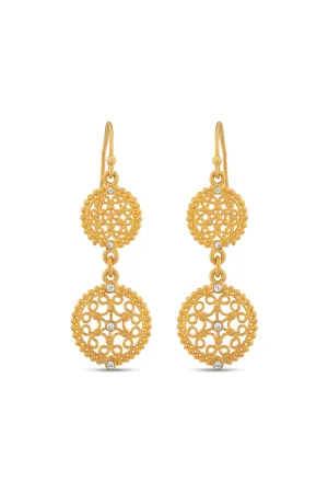 Double Filigree Medallion Earrings