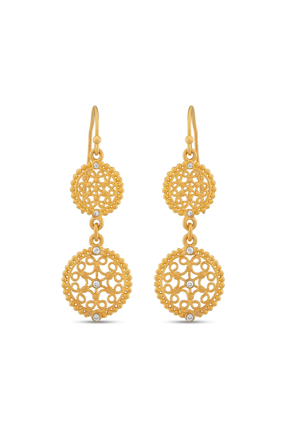 Double Filigree Medallion Earrings