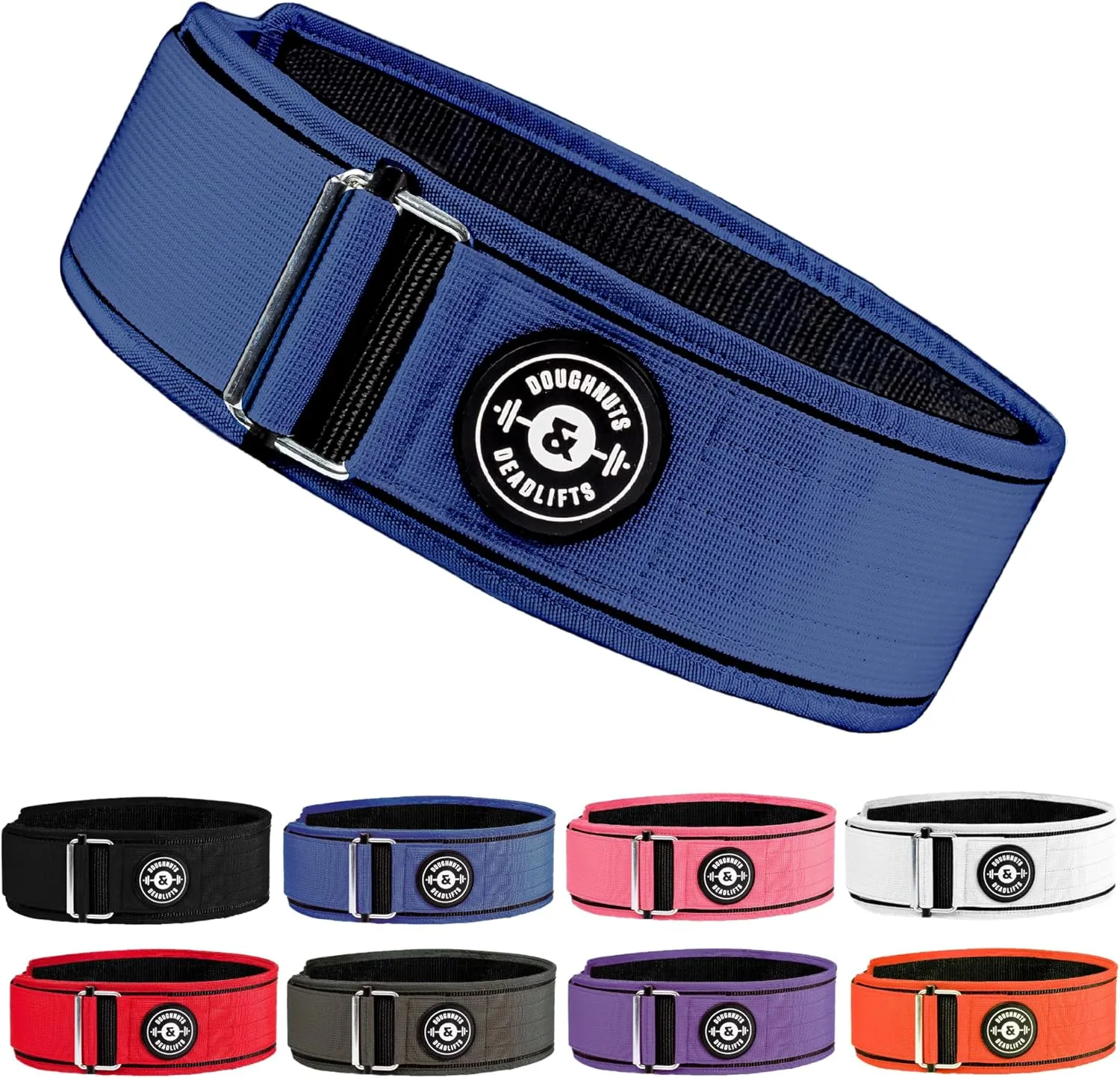 Doughnuts & Deadlifts Quick Locking Weight Lifting Belt for Bodybuilding, Powerlifting, Cross Training - 4-Inch, Nylon, Metal Buckle