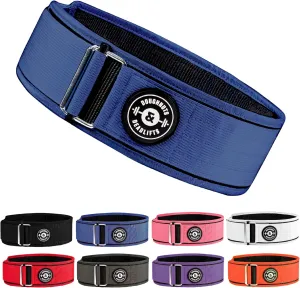 Doughnuts & Deadlifts Quick Locking Weight Lifting Belt for Bodybuilding, Powerlifting, Cross Training - 4-Inch, Nylon, Metal Buckle