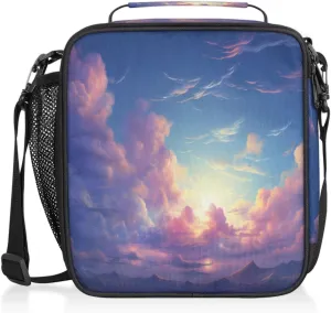 Dreamscape Lunch Bags for Women Men Space Nebula Insulated Lunch Box Lunchbox Cooler Tote Bag Shoulder Strap Reusable for Beach Travel Picnic