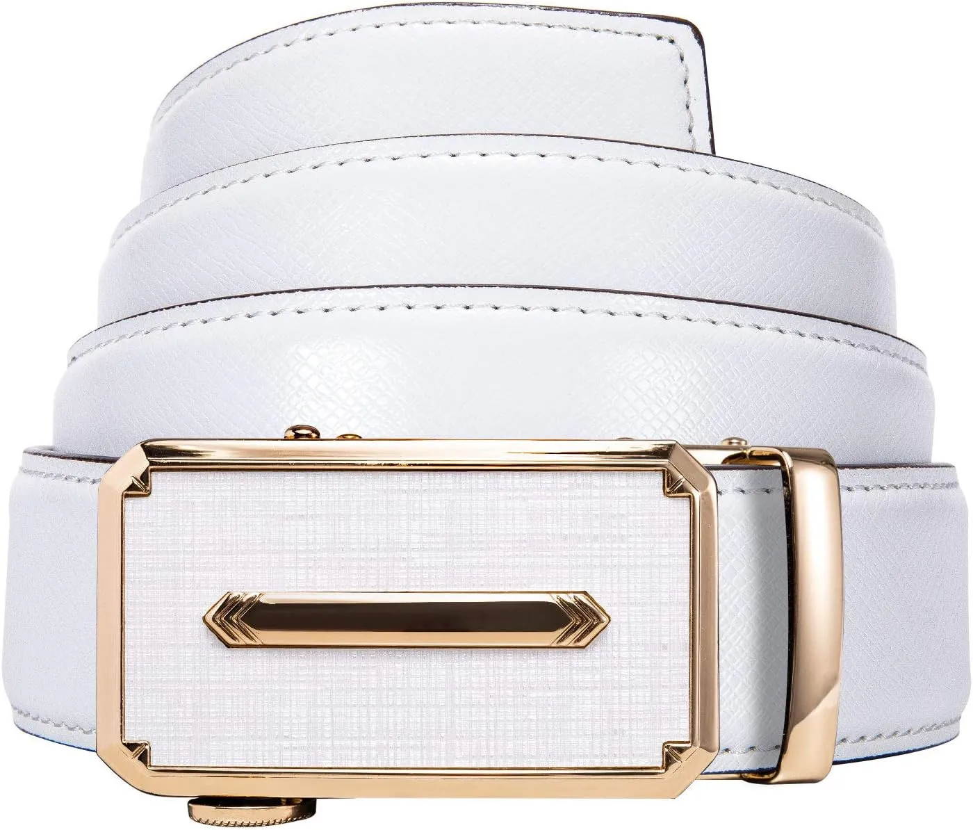 Dubulle Designer Mens Belts, Sliding Automatic Buckle Ratchet Dress Belt TOP Genuine Leather Strap Gifts