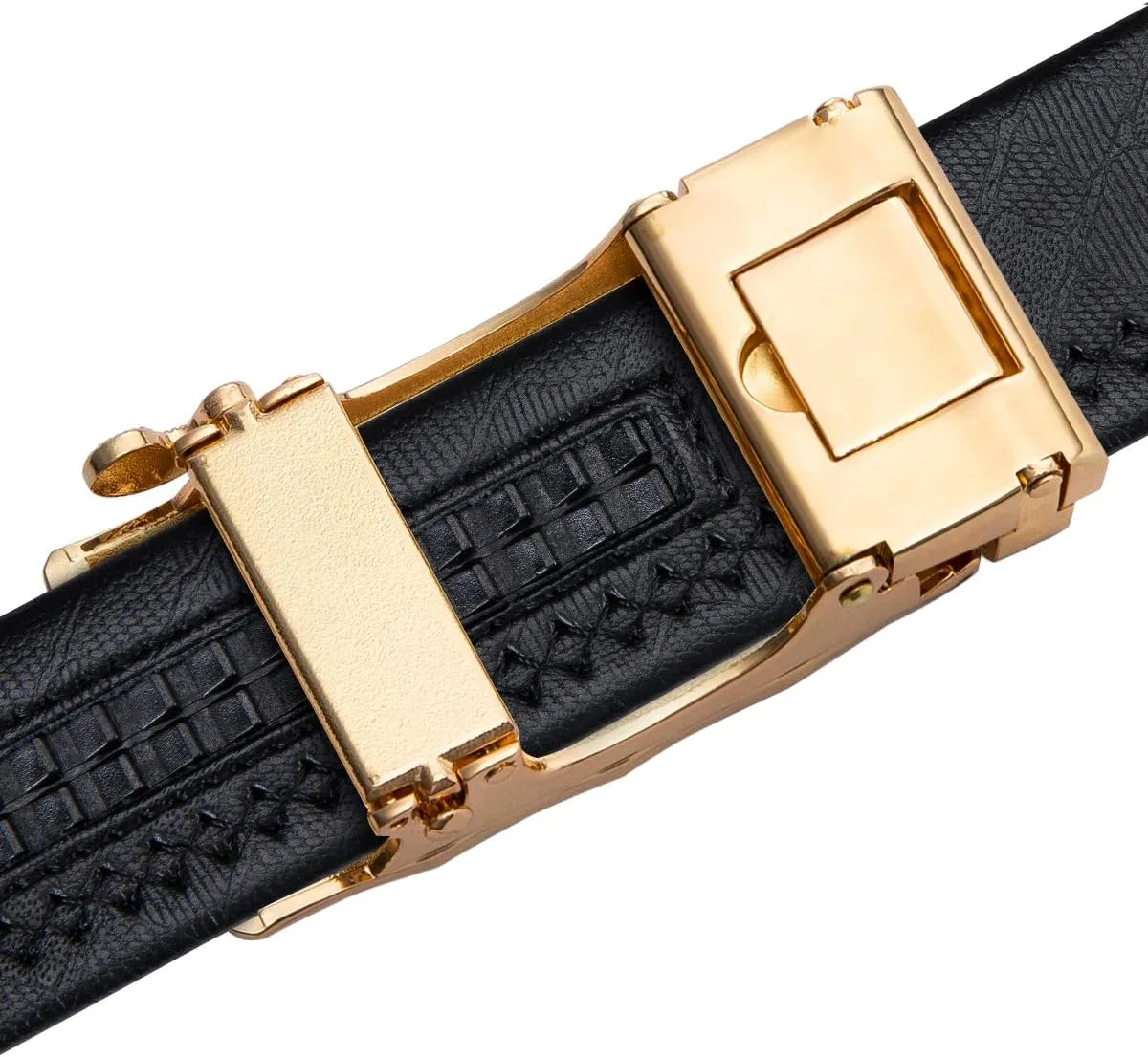 Dubulle Designer Mens Belts, Sliding Automatic Buckle Ratchet Dress Belt TOP Genuine Leather Strap Gifts