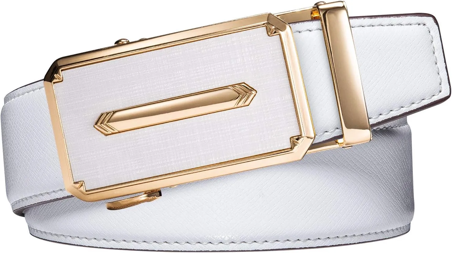 Dubulle Designer Mens Belts, Sliding Automatic Buckle Ratchet Dress Belt TOP Genuine Leather Strap Gifts