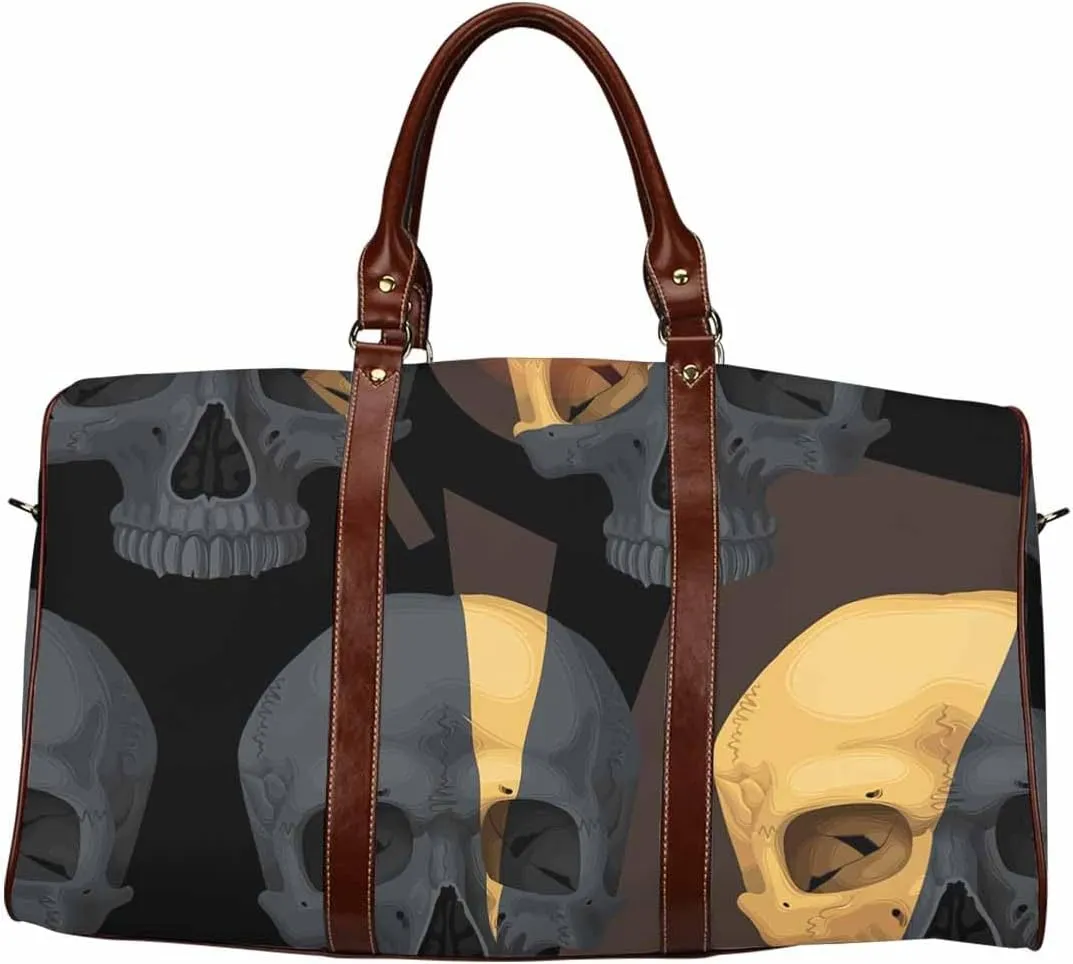 Duffle Bag For Travel Golden Skull Foldable Travel Duffel Bag Tote Carry On Luggage Bag(Type-4,18.62"x 8.5"x 9.65")