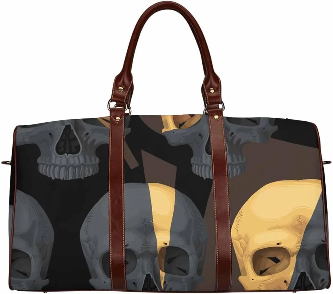 Duffle Bag For Travel Golden Skull Foldable Travel Duffel Bag Tote Carry On Luggage Bag(Type-4,18.62"x 8.5"x 9.65")