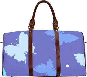 Duffle Bag For Travel Women Colorful Sil-Houettes Of Butterflies And White Dots Foldable Travel Duffel Bag Tote Carry On Luggage Duffle Overnight For Women(Type-4,18.62"x 8.5"x 9.65")