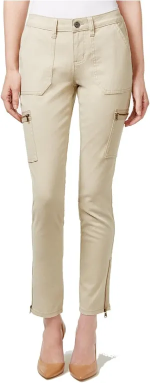 Earl Jean Cargo Women's Zip-Pocket Skinny Pants Beige 8