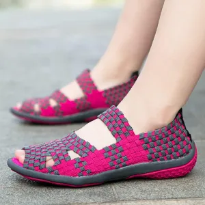 Elastic Belt Casual Women Shoes,Elastic Belt Sports Sandals Women's Summer Bohemian Beach Shoes Fish Mouth Open Toe Sandals Casual Walking Shoes Work Slip-on Sneakers