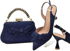 Elegant Platform Pumps and Rhinestone Decorated Clutch Bag Set for Nigerian Ladies Garden Party Celebrations