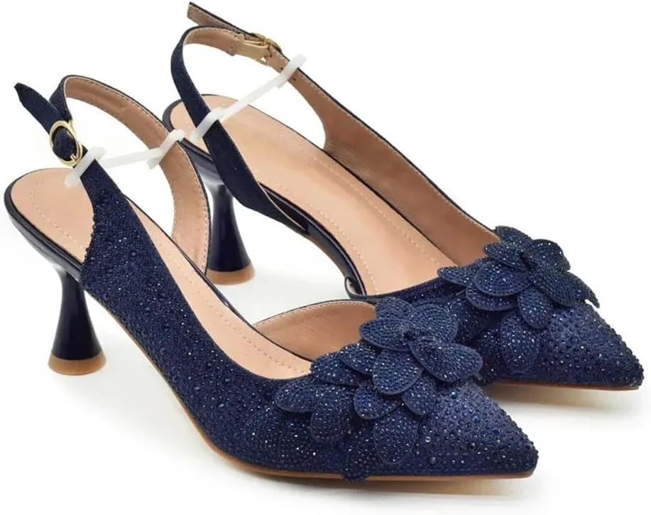 Elegant Platform Pumps and Rhinestone Decorated Clutch Bag Set for Nigerian Ladies Garden Party Celebrations