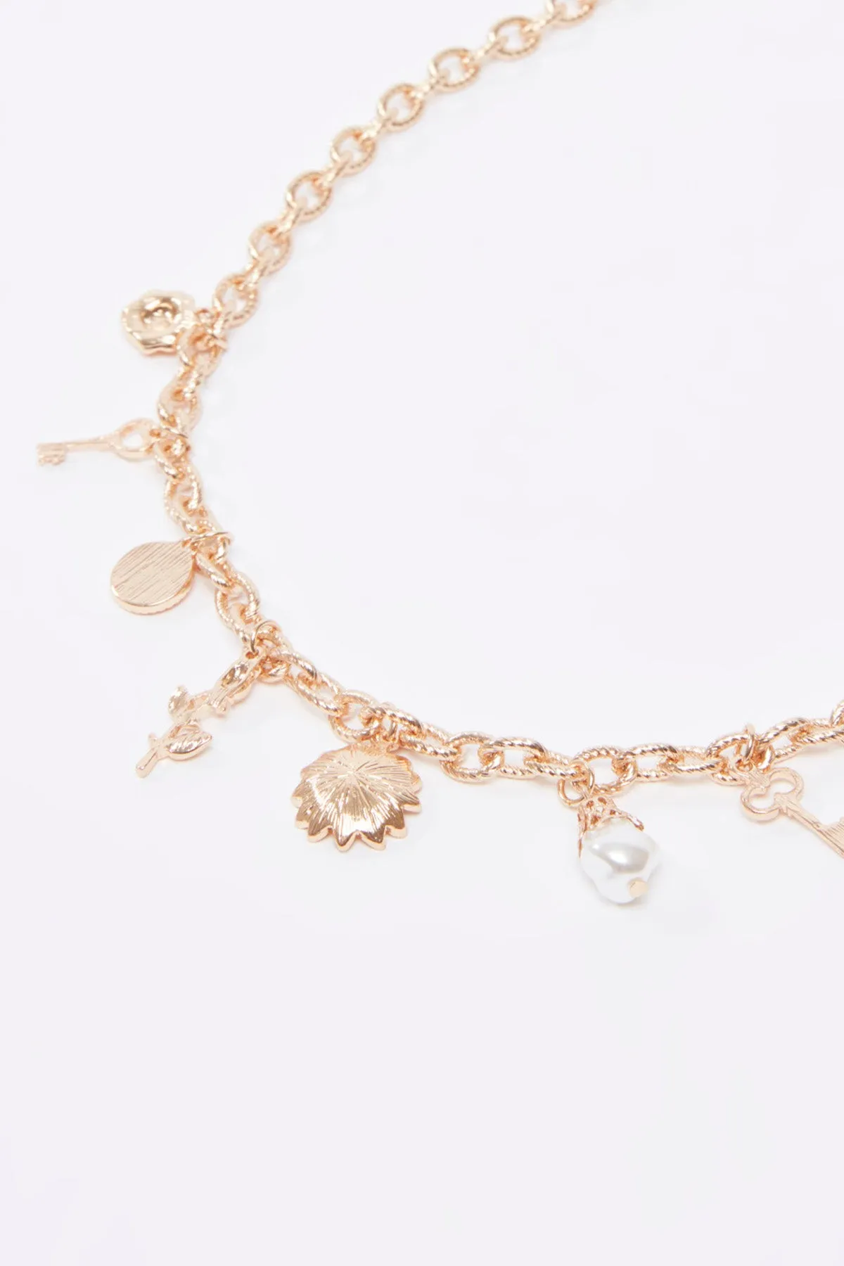 Embellished Nautical Themed Charm Necklace