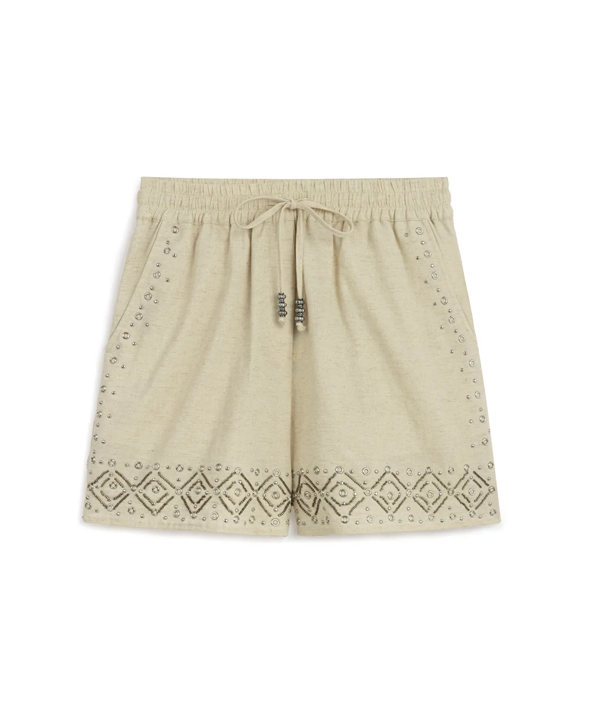 Embroidered Elasticated Waist Shorts