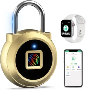 Eseesmart Fingerprint Padlock, Locker Bluetooth, Mobile APP, Smart Padlock with Keyless Biometric, Water Resistant, Suitable for Gym, School, Bike, Luggage Bags, Locker and Storage