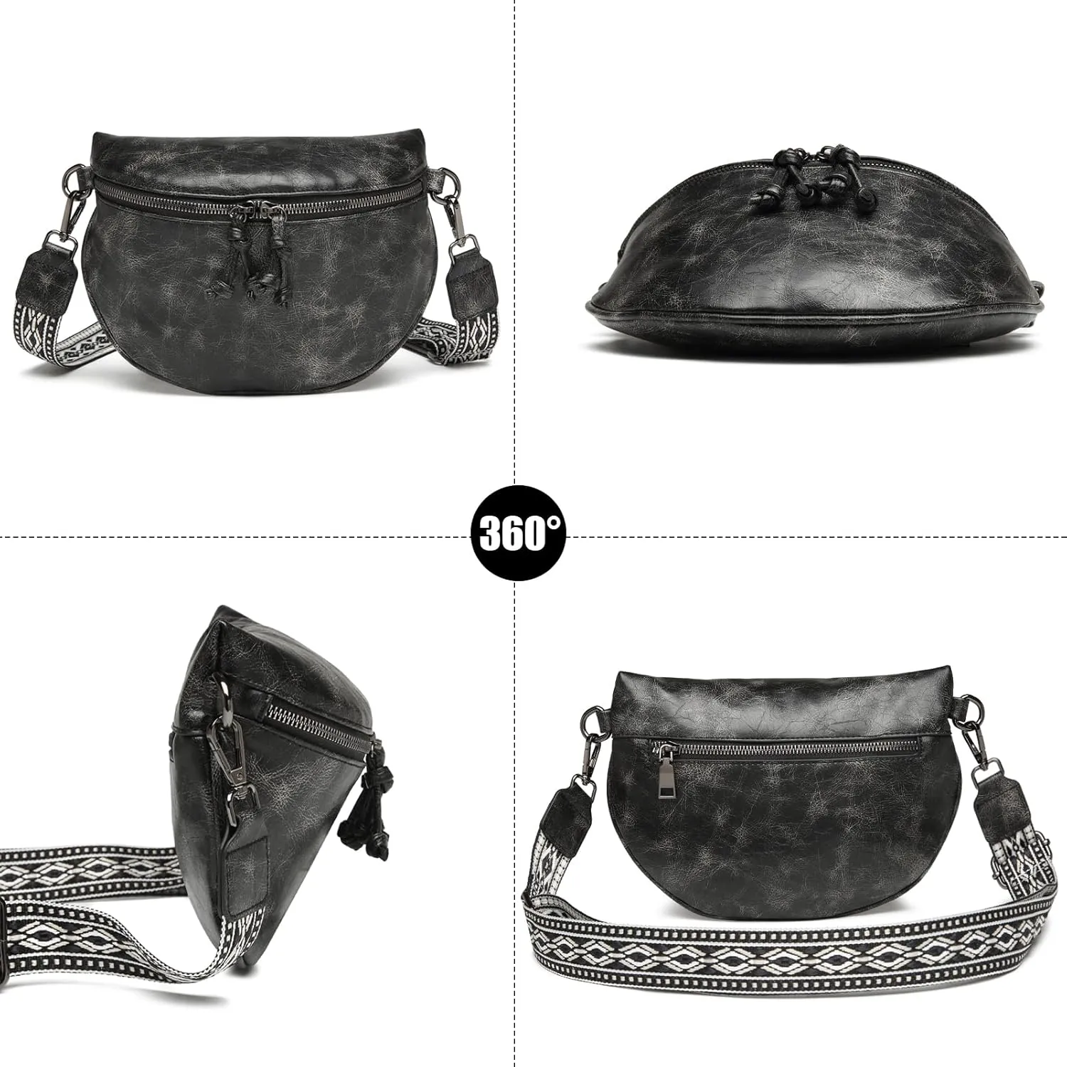 Eslcorri Small Crossbody Sling Bag for Women Trendy - Fanny Packs Leather Chest Belt Bum Bag Anti Theft Purse for Travel
