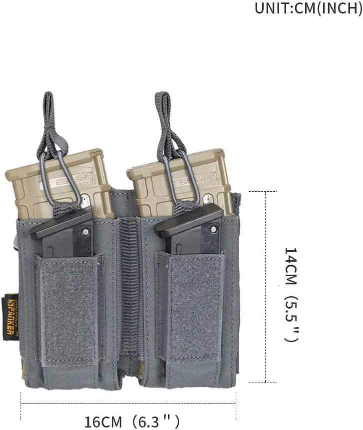EXCELLENT ELITE SPANKER Open-Top Single/Double/Triple Molle Mag Pouch for M4 M14 M16 AK AR Elastic Rifle Magazines for Pistol Mag Pouch