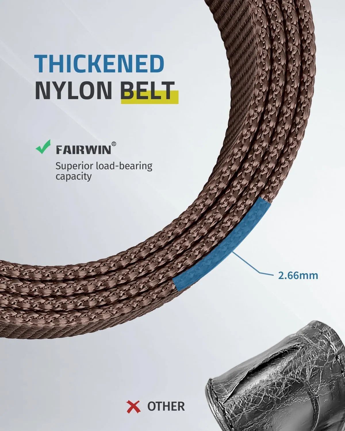 FAIRWIN Tactical Belt, Work Belts for Men Military Webbing Riggers Web Belt Heavy-Duty Quick-Release Buckle