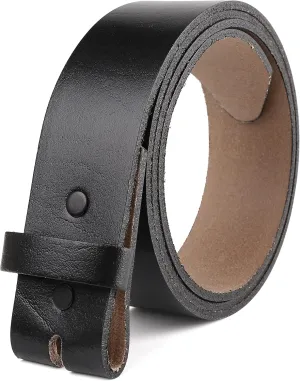 F&L CLASSIC Belt for buckle men Snap on Strap Full Grain One Piece Leather no buckle,1 1/2" Wide, Made in USA