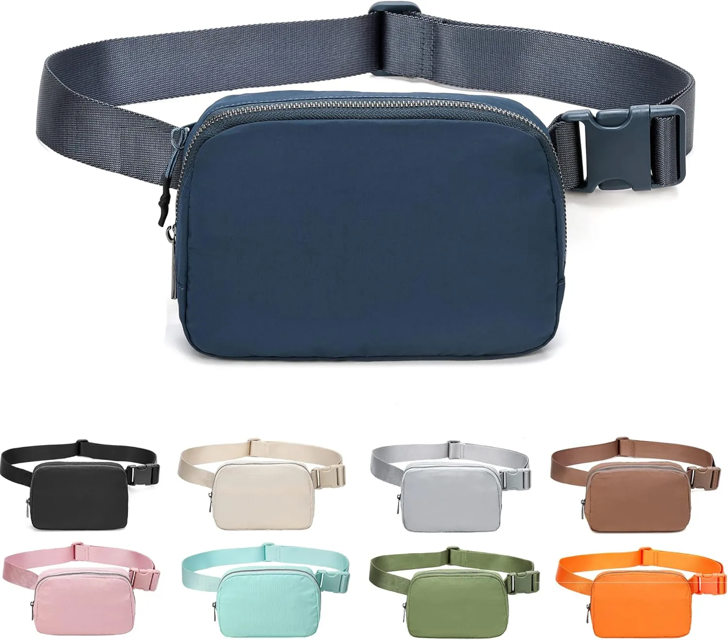 Fanny Belt Bag Waist Pack Crossbody Bags Bum Bag for Running Hiking Travel Workout Adjustable Strap for Women -black