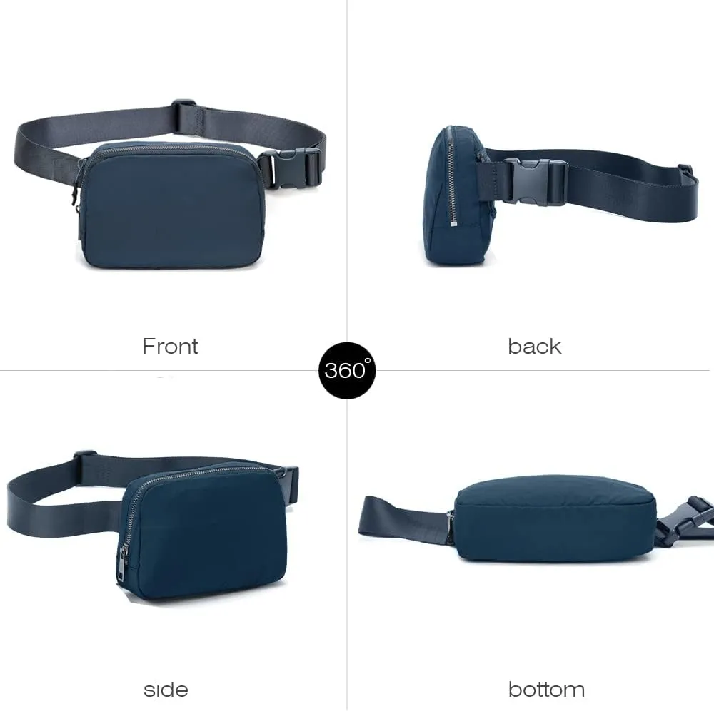 Fanny Belt Bag Waist Pack Crossbody Bags Bum Bag for Running Hiking Travel Workout Adjustable Strap for Women -black