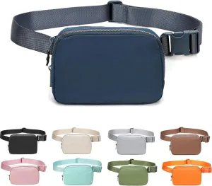 Fanny Belt Bag Waist Pack Crossbody Bags Bum Bag for Running Hiking Travel Workout Adjustable Strap for Women -black