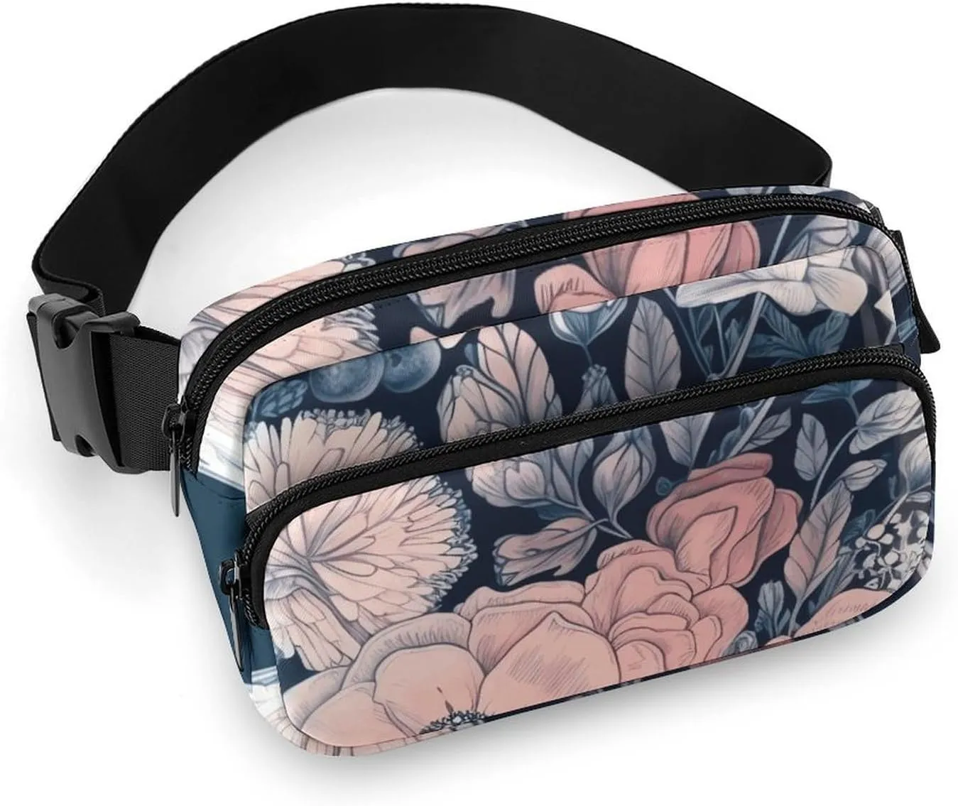 Fanny Pack Beautiful Tube Waist Pack for Women Men Waterproof Belt Bag with Adjustable Belt Casual Crossbody Bag Travel Waist Bag for Sports Running Cycling