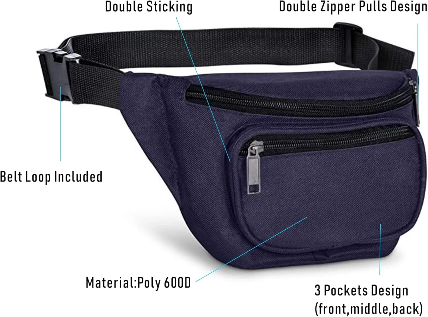 Fanny Pack, BuyAgain Quick Release Buckle Travel Sport Waist Fanny Pack Bag For Men Or Women