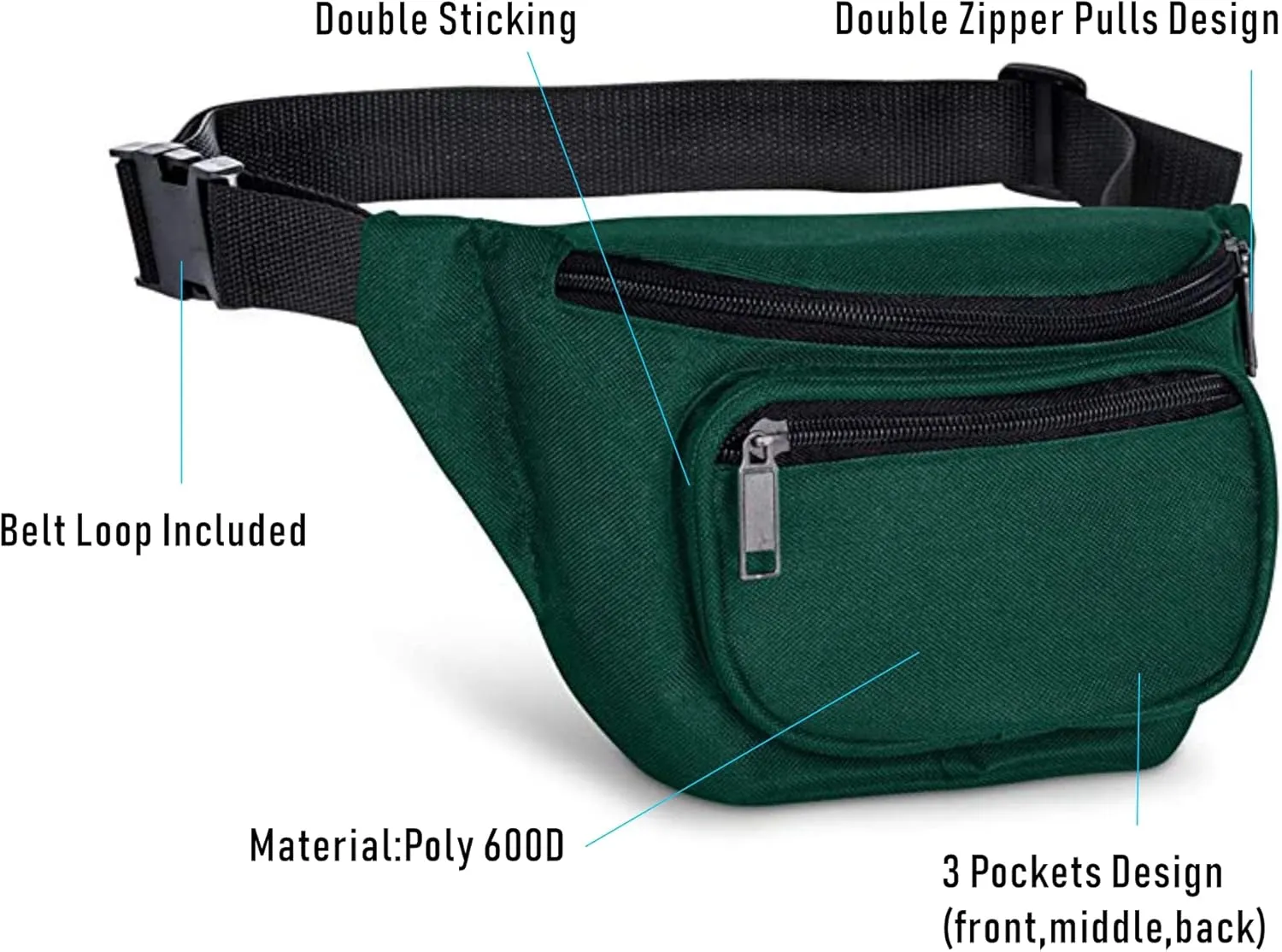 Fanny Pack, BuyAgain Quick Release Buckle Travel Sport Waist Fanny Pack Bag For Men Or Women
