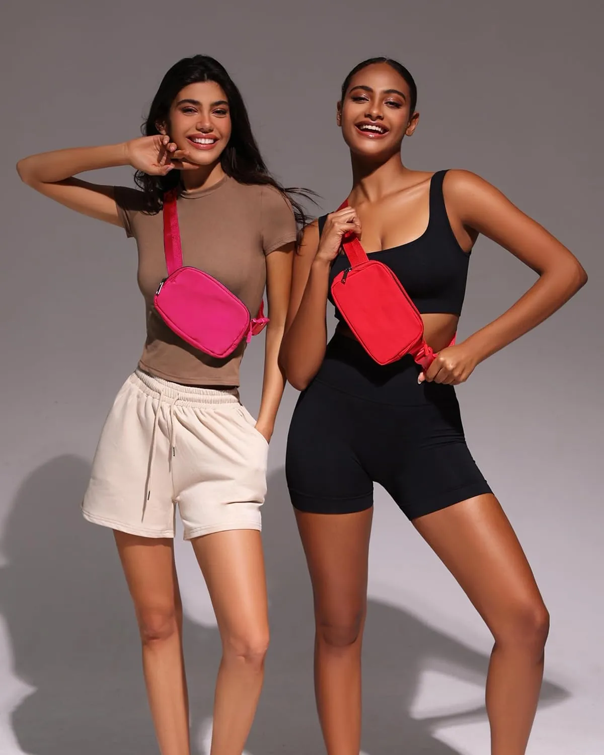 Fanny Pack Cross Body Bag Small Crossbody Bags for Women Men Trendy Nylon Waterproof Mini Purse Travel Running Belt Bag Lulu Dupes Bum Hip Chest Waist Pack Side Bag Must Have Red