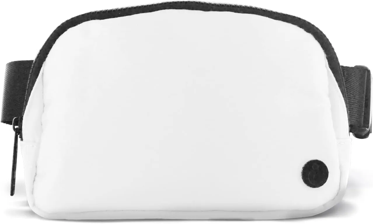 Fanny Pack for Men & Women, Crossbody Waist Belt Bag for Sports, Travel, Walking, Running, Hiking (White, One Size)