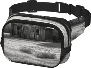 Fanny Pack for Men Women Crossbody Waist Bag Barn Black and White Belt Bag with Adjustable Strap Hip Bum Bag