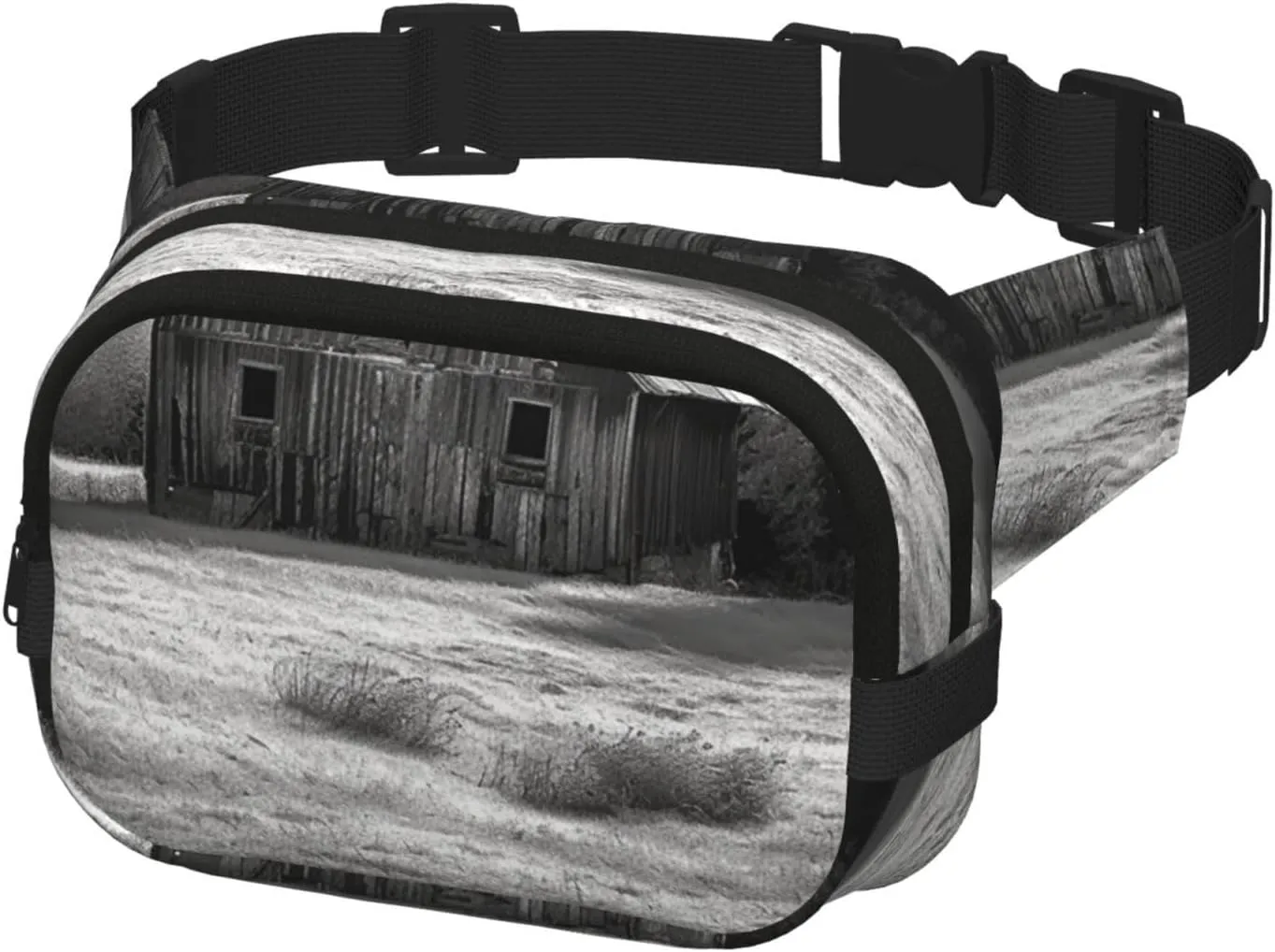 Fanny Pack for Men Women Crossbody Waist Bag Barn Black and White Belt Bag with Adjustable Strap Hip Bum Bag