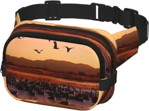 Fanny Pack for Men Women Crossbody Waist Bag Bosque del Apache Wildlife Refuge Belt Bag with Adjustable Strap Hip Bum Bag