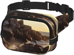 Fanny Pack for Men Women Crossbody Waist Bag Lighthouse Rocks Seaside Belt Bag with Adjustable Strap Hip Bum Bag